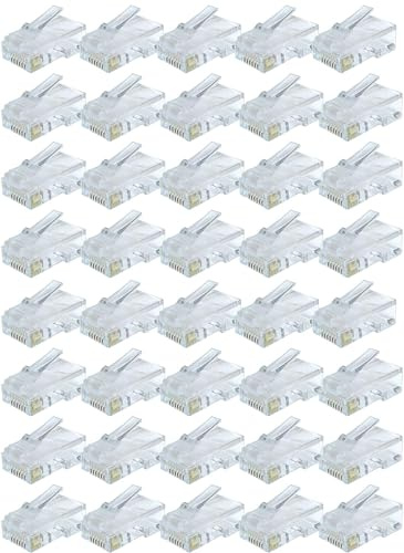 rhinocables RJ45 Connector, Cat5e Connectors, Ethernet Plug Crimp Ends 8-Pin Connectors Multipack (1000 Pack)