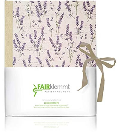 Zeichenmappe Lavendel Naturleinen, A4