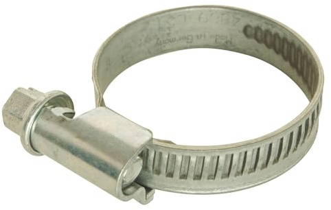 SOMATHERM FOR YOU, Lot de 2 colliers de serrage en inox, largeur 8 mm, pour tuyaux souples de diamètre 32 à 52 mm, réutilisables, robustes et durables, couleur gris/argent