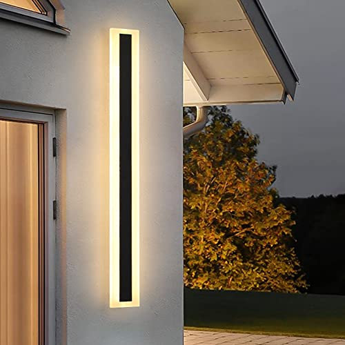 VOMI LED Wandlampe Innen Außen Wandleuchte Wasserdicht IP65 Metall Acryl Up Down Lange Lichtleiste Warmweiß 3000K Wandbeleuchtung Spiegelleuchte Badlampe Badzimmer Schlafzimmer Wohnzimmer Treppen,80cm