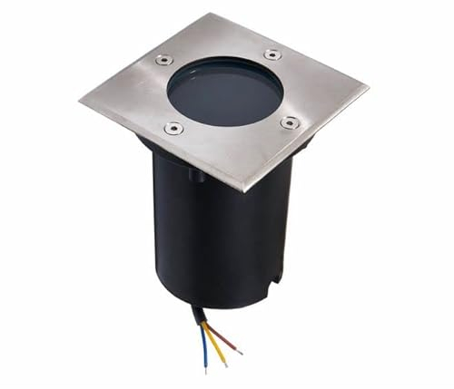 LED Bodeneinbaustrahler Außen Eckig IP65, Bodeneinbauleuchte Bodenstrahler befahrbar mit GU10 LED 5W kaltweiß 230V (QUADRATISCH 5W KALT)