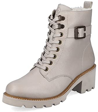 Remonte Mujer Botines D0A74, señora Botas Estilo Biker,Plantilla Desmontable,Botas de Invierno,Botas,Medias Botas de Motorista,Beige,40 EU / 6.5 UK