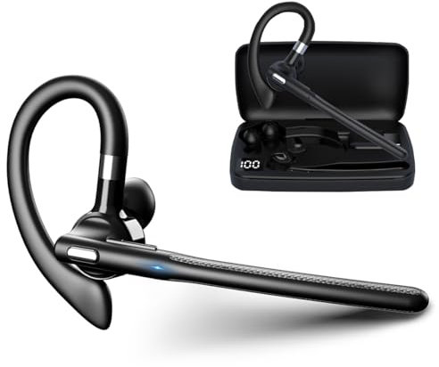 eppfun Oreillette Bluetooth 5.4 sans Fil, Casque à Un écouteur (Monaural) avec Dual Réduction du Bruit d'appel Mic Main Libre Bluetooth Oreillette pour Bureau Conduite