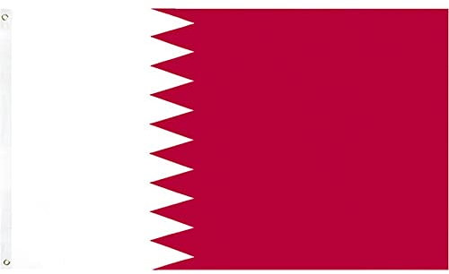 Flag Qatar Flag 90x150 Cm Flag Qatar a Doppia Bandiera Stampata Nazionale Bandiera di Grande Paese per Decorazione per Feste All'aperto