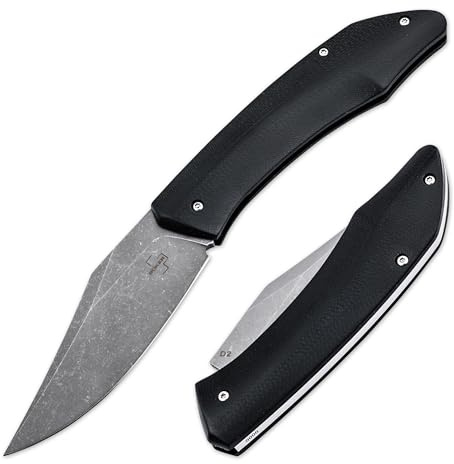 Böker Plus® Samosaur Clippoint Taschenmesser - edles Slipjoint Klappmesser 42a konform - hochwertiges Zweihandmesser mit G10 Griff - klappbares EDC Outdoor Messer mit D2 Klinge