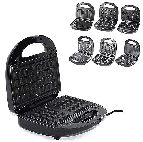 RUYICZB Panini Maker/Griglia, Tostiera,Pressa A Sandwich, Griglia Elettrica, 750 W,Grill A Contatto 6 in 1, Tostapane, Grill da Tavolo Elettrico Piastre Antiaderent Fredda al Tocco