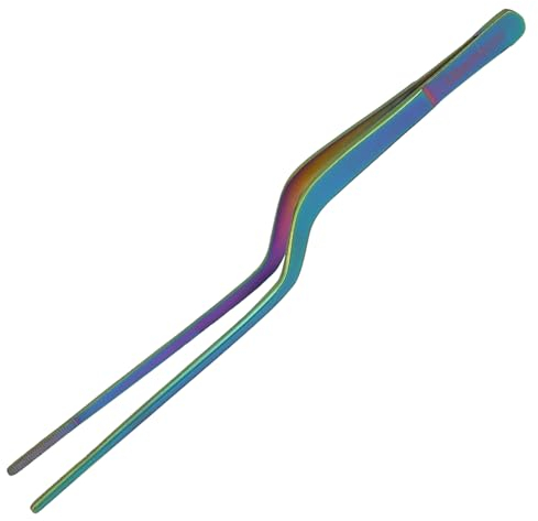 CREATIVECHEF 1PCS 8-Zoll Küchenpinzette zum Plattieren Ergonomische Lebensmittelpinzette, Feine Pinzette Zange Küchenwerkzeug für Lebensmittel und Reparaturen Edelstahlpinzette, Farbe