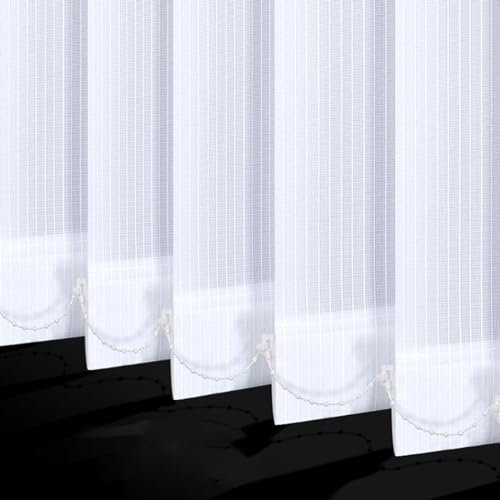 X1NGFU Weiß Vertikal Lamellen Jalousien,Lamellenvorhang Vertikaljalousie nach Maß,Verdunkelungsjalousie Schiebegardine Lamellenvorhang,für Tür Fenster,anpassbar,Breite×Höhe (130cm x 240cm)