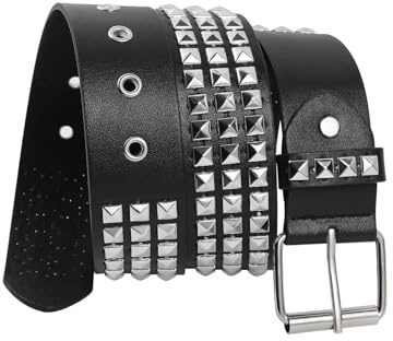 Manfnee Punk Gürtel Nietengürtel Damen und Herren kunstleder gürtel für Jeanshosen Hip Hop Gothic Rock Gürtel