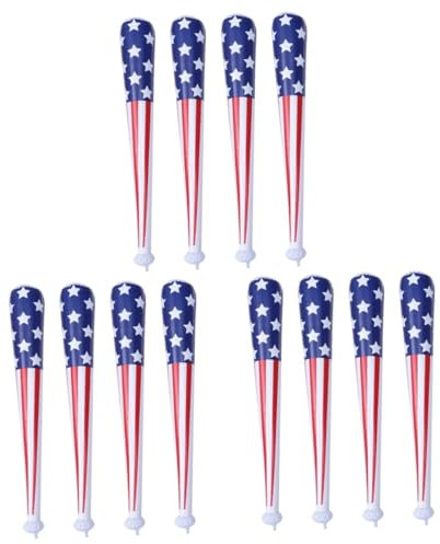 ibasenice 12stücke Teiliges Aufblasbare Baseballschläger Mit Amerikanischer Flagge Partydeko Für Jubiläumsfeiern Und Sportveranstaltungen Für Stimmung Und Spaß