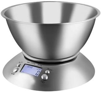 SPANCARE PHARMACEUTICALS Bilancia digitale da cucina con capacità massima di 5 kg, padella di piccole dimensioni con ciotola inclusa