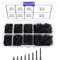 VooGenzek 800 PCS M2 Cross Head Self Tapping Screws, Self-Tapping Screws, Small Screw Carbon Steel Screws, Pan Head Micro Screws, for Plastic Wood Soft Metal (Black Miniature Screws)