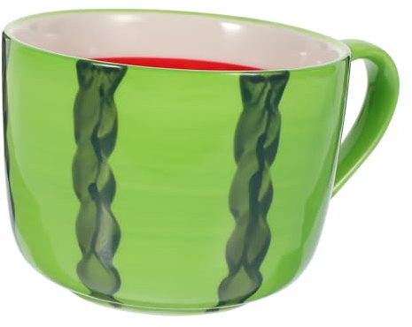 Garneck Keramiktasse Mit Wassermelonen-elementen Große Kapazität Kaffeetasse Teetasse Haferflockentasse Keramiktasse Keramik-wasserbecher
