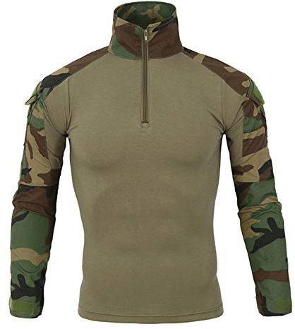 Caxndycing Combat Shirt Herren Militär Ausrüstung Security Sweatshirt Outdoor Polizei Hemd Bundeswehr Pullover Paintball Airsoft Flecktarn Tactical Oberteile Camouflage Slim Fit Taktisch Shirt