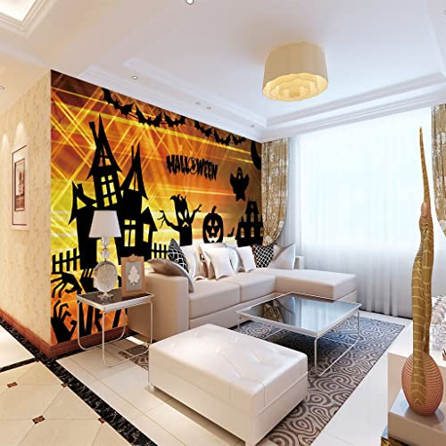 WYXWZ Papier Peint Panoramique Trompe l'oeil 3d Chambre Adulte Enfants Art Papier Peint Intissé Mural Moderne Toison Salon Chambre à Coucherr Salle xxxl 366 x 254cm (La x Ha) Lumières de Citrouille