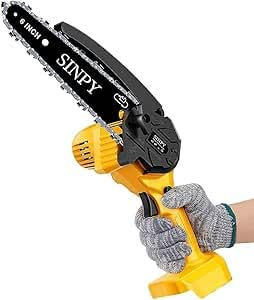 SINPY Mini Motosega Elettrica 6 Pollici Gialla