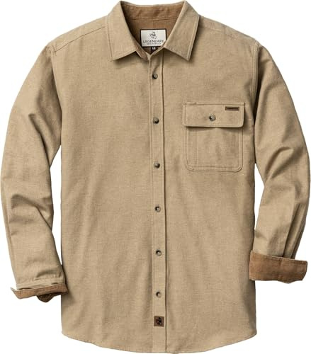Legendary Whitetails Herren Buck Camp Flanell, Langarm-Karohemd mit Knopfleiste und Cordbündchen, L