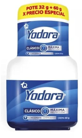Classic Deodorant Yodoraa PACK of 60gr /2.11oz & 32g /1.12oz - Importado de Colombia - maximum protection