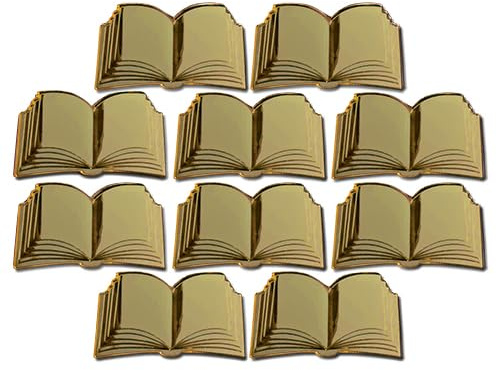 Lot de 10 pin's en forme de livre, taille unique, Fer