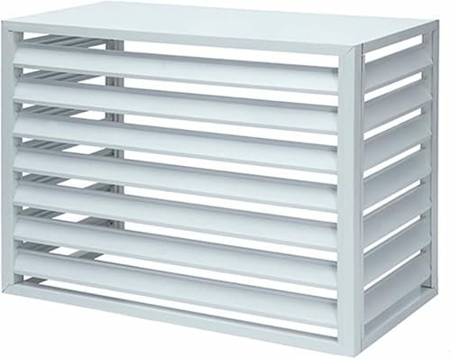 BTOIASYHF Aluminium-Klimaanlagenabdeckung für den Außenbereich, mit Sichtschutzzaun, Mülltrenner, Blumenregal, Fensterläden und freistehender Trennwand, Weiß