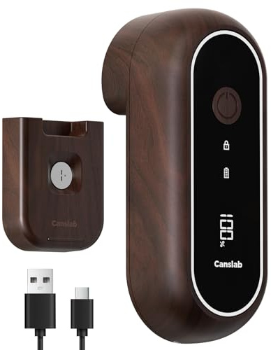 Canslab Turbo Ouvre-boîte électrique rechargeable à arrêt automatique – Affichage LED de la batterie – Ouvre-boîte automatique USB pour cuisine pour personnes âgées souffrant d'arthrite – Ouvre-boîte