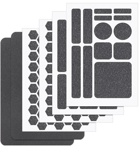 6pcs Anti-Slip Phone Grip Tape Stickers, Waterproof Adhesive Traction Decals Pre-Cut Grip Strips Universal Phone Patches for Mouse Cellphone Cases, Tablets, Game Controllers & Smooth Devices (Grey)