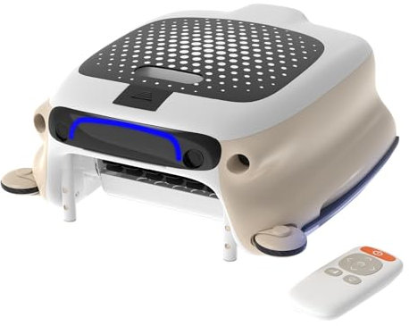 TBANVOO Skimmer para Piscinas de Doble Motor con Mando a Distancia y Cesta Filtro 10 L, Robot Limpiador Grande para Piscinas con Tres Velocidades de Desplazamiento