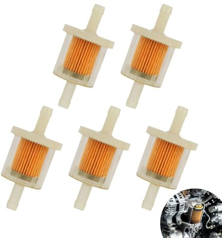 Set di 5 filtri benzina filtro universale 8 mm per moto, tosaerba, scooter, motorino, auto, diesel, ciclomotore, alta densità, riutilizzabile