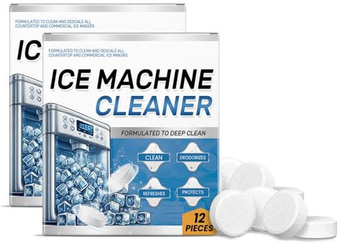 Detergente anticalcare per macchina del ghiaccio, detergente per la pulizia profonda, pastiglie di lavaggio, pastiglie anticalcare, aiuta a rimuovere acqua dura e accumuli di minerali (2)