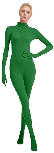 Costume Cosplay pour adulte, Deguisement Seconde Peau, Costume fond vert, Combinaison Intégrale Exposés Yeux et Bouche, Deguisement Halloween Adulte, Pour photo, vidéo, effet spécial, festivals
