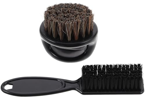 FOYTOKI Brosse à Barbe pour Hommes 2 Pièces Ensemble Brosse de Coiffage à Crêper Poils Doux Kit Stylisme Barbe Cou Nettoyage Cuir Chevelu Quotidien