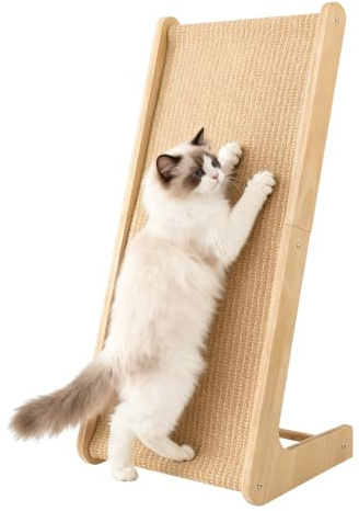 Wxeadu Kratzbrett Katze, 72 cm Hohe L-förmiger Kratzpappe für Katzen, Sisal Kratzbretter Katze, Verschleißfestes Katzen Kratzbrett, 75° Katzenkratzer, Katzenkratzbretter für Wand und Ecke