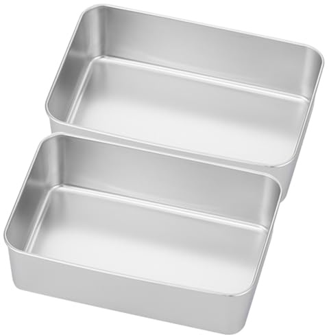 VANZACK 2 pezzi Teglie da Forno in Acciaio Resistente Stampi per Torte e Tiramisu Antiaderenti Facili da Pulire e Resistenti per Casa e Uso Multifunzionale