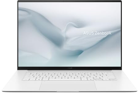 ASUS Zenbook S16 | 16 WQXGA+ | Ryzen AI 9 465 | RAM: 32GB | SSD: 1TB | Laptop in Scandinavian White | OLED | beleuchtete Tastatur | Copilot+ | Windows 11 Pro | Notebooktasche