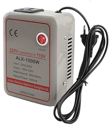 Cozyel Trasformatore Step-down 1000VA 220V-250V a 100V-120V, Convertitore di Tensione Compatto con Protezioni Multiple per Viaggio e Dispositivi Elettronici
