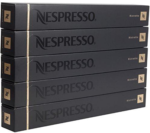 Nespresso Ristretto Coffee 50 Capsules Pods 5 Sleeves Long Expiry