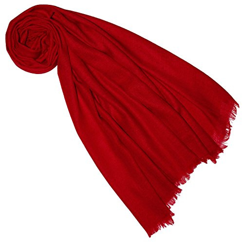 Lorenzo Cana Luxus Pashmina Damenschal Schaltuch 100% Kaschmir Kaschmirschal Kaschmirtuch 78302777, Rot, 70 x 200 cm