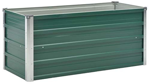 vidaXL Lit Surélevé Acier Galvanisé 100x40x45 cm Vert Jardinière Pot de Fleurs