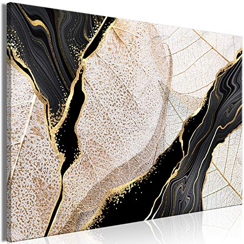 murando - Leinwandbild Pflanze Natur Schwarz, 90x60 cm, 1-teilig, modern | Hochwertige Leinwand, sofort aufhängbar, ideal fürs Wohn- oder Schlafzimmer, wasserfest und lichtecht, langlebig, stilvoll