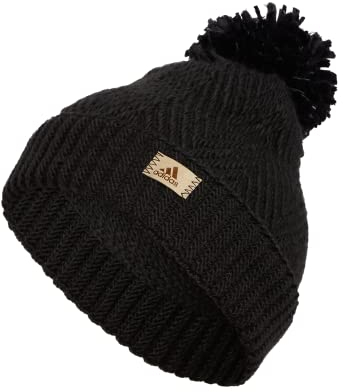 adidas Women's Twilight Ballie Pom Beanie, Black/Onix Grey, One Size