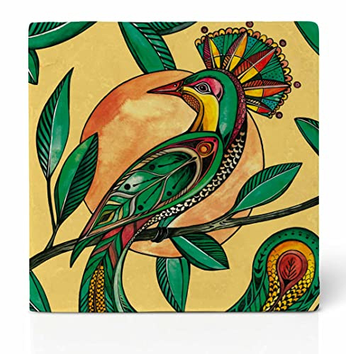 Ligarti® Natursteinfliese (100% Marmor) Als hochwertiger Untersetzer für Getränke, Töpfe oder als Wandbild | Design Fliese mit Vlies in 10x10cm |