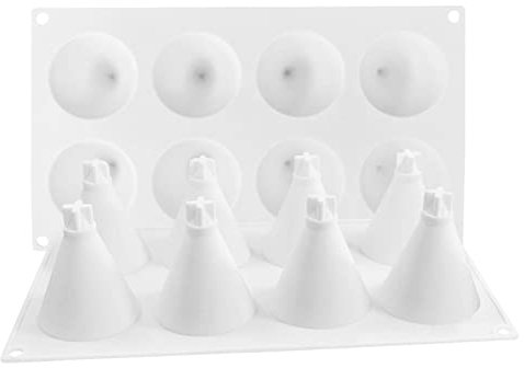 AVFORA Weihnachtsbaum-Silikonform – Weihnachts-Seifenformen, 3D-Weihnachtsbaum-Form, Silikonharz, 8 gerade Kegel, Epoxidform, DIY-Gießen von Aromatherapie-Wachskerzen for Party, Zuhause, anpassbar