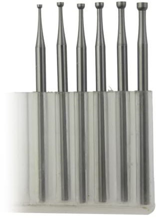 𝐋𝐮𝐨 𝐤𝐞 6 Pcs Round Cup Burr - 3/32'' Shank Jewelry Making Burs Wire Rounding Bits Wire Rounder for Lapidary 010-023