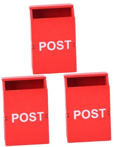 HEMOTON 3stücke Miniatur Briefkasten Für Puppenhaus Dekorativer Miniatur Möbelstück Für Kreative Wohnaccessoires Und Bastelprojekte