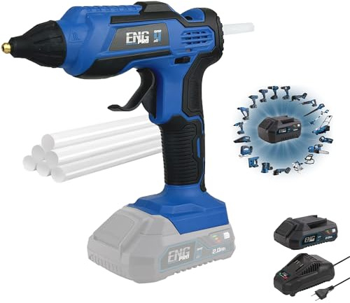 ENG PRO Pistola Colla a Caldo | Linea Professionale Monobatteria ONE4ALL | Riscaldamento in 3 Minuti, Indicatore LED | 1 batteria 2.0 Ah