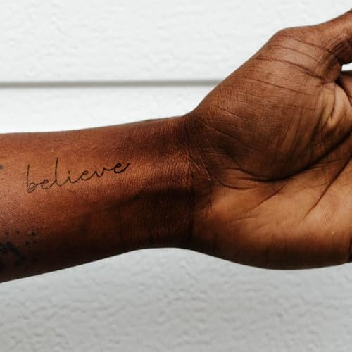 believe - Inkster Tattoo | vegane & wasserfeste Temporäre Tattoos für Erwachsene - EU-Kosmetikzertifizierte Farbe - revolutionäres 2 Wochen Tattoo | Premium Klebetattoos