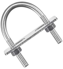 MACHSWON Perno redondo en U, juego de 3 pernos en U de acero inoxidable 304 M8 de 38 mm de ancho interior de 65 mm de longitud con tuercas y placa de marco para automóviles, barcos, remolques