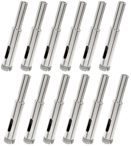 Cjueiom Lot de 12 forets diamantés de 8 mm pour scie-cloche pour céramique, carrelage, porcelaine, marbre, granit