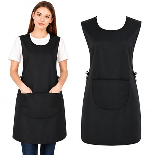 FAIRYGATE Kitchen Aprons for Women with Pockets Extra Large Plus Size Waterproof PVC Apron for Cleaning Waterproof A1531