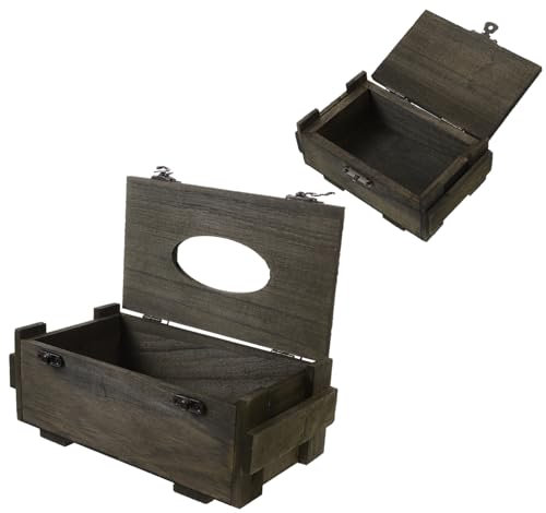 Cabilock Holz- -taschentuchbox Serviettenhalter Vintage-Stil Für Zuhause Und Büro